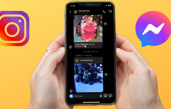 Instagram and Facebook message