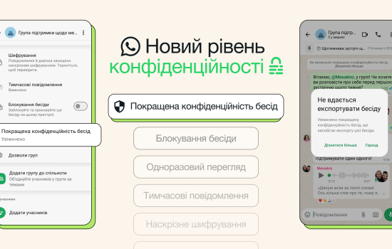 WhatsApp новий рівень конфідеійності