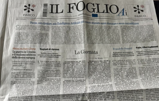 Італійська газета IL Forglio з колонками написаними штучним інтелектом