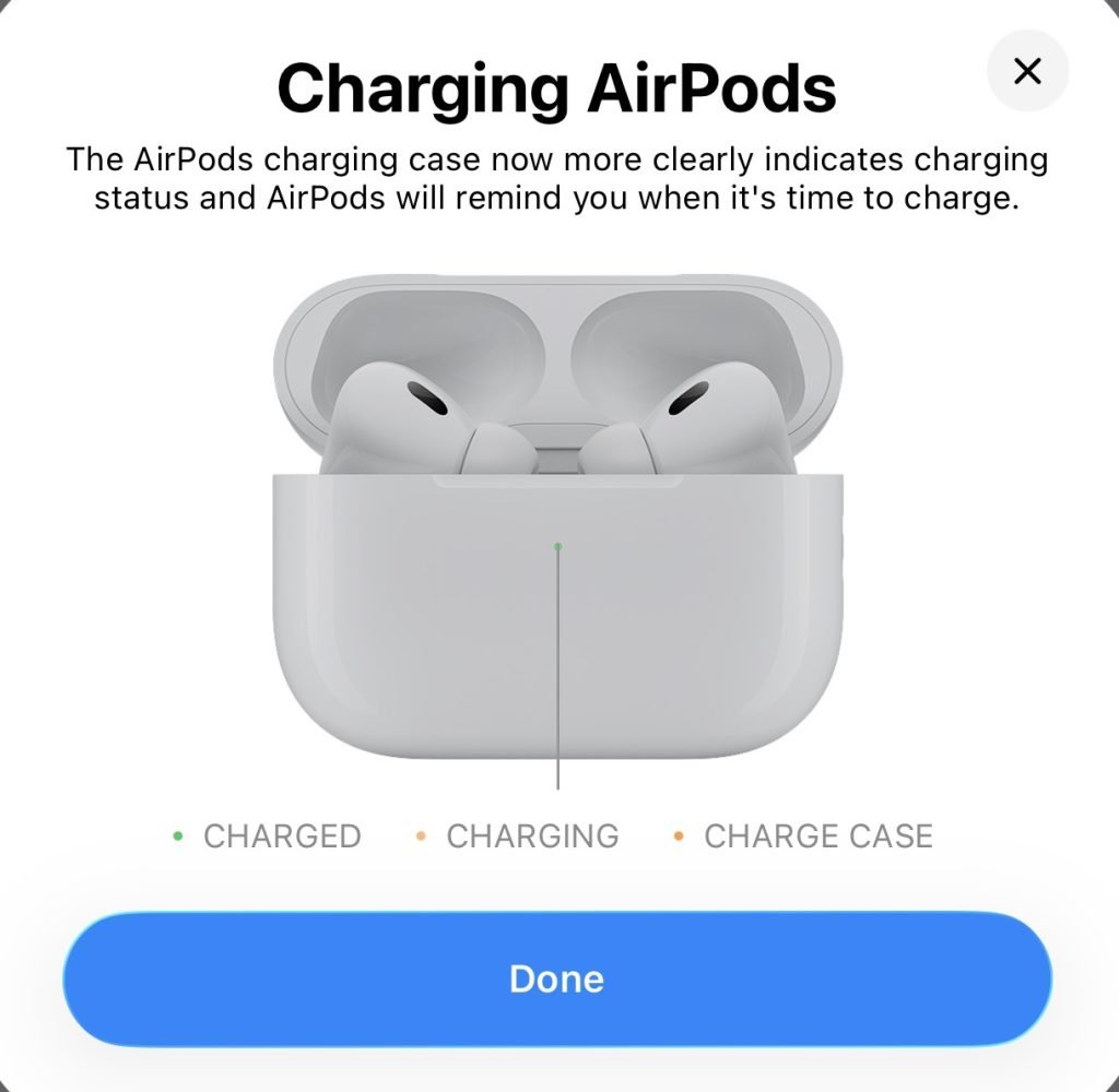 Зарядка AirPods iOS 26