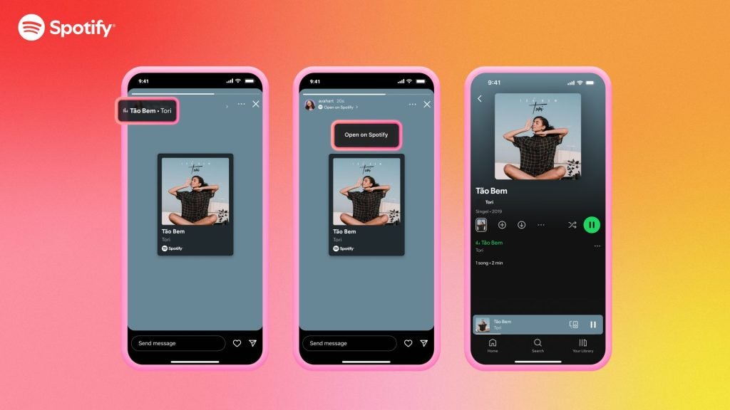 Instagram stories Spotify